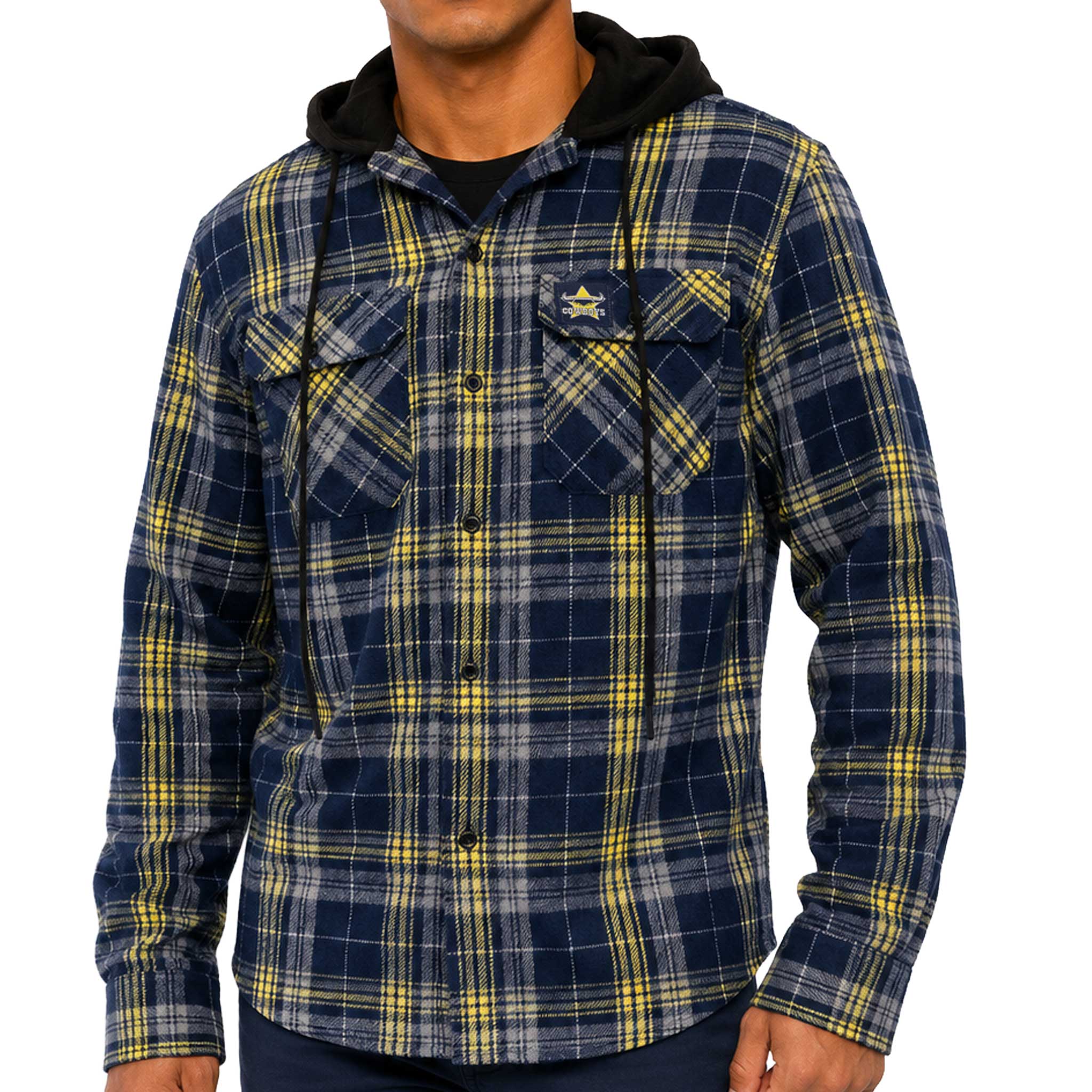 North Queensland Cowboys Hooded Flannel Shirt