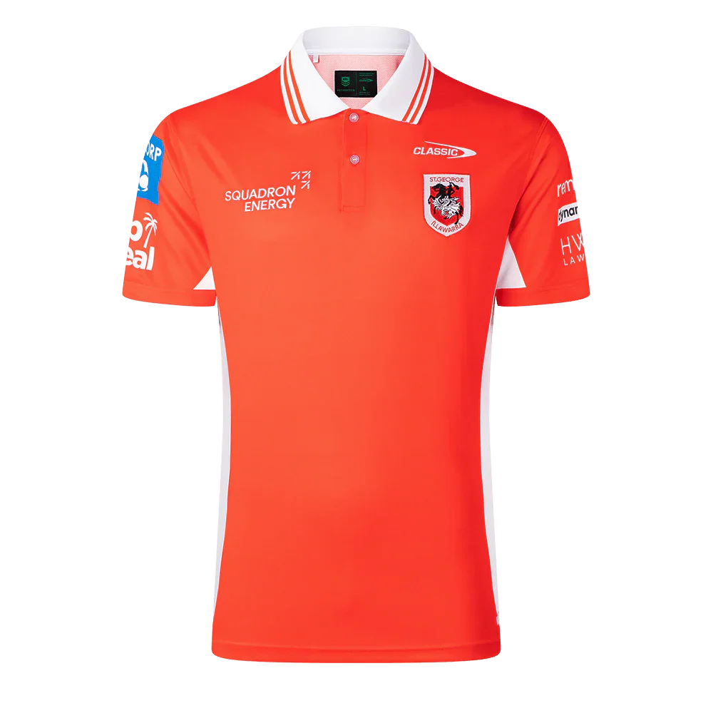 St George Illawarra Dragons Mens 2026 Media Polo Red