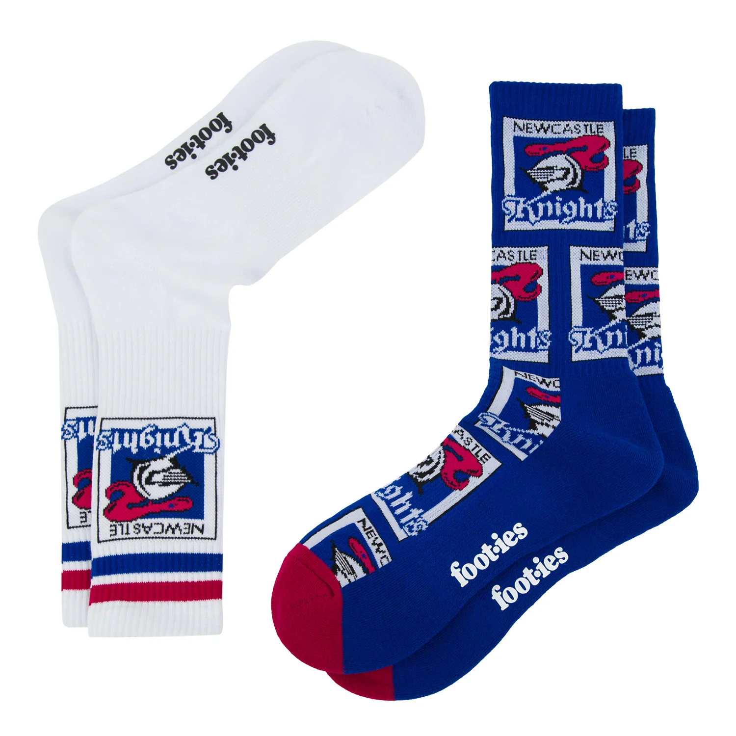 Newcastle Knights Retro Sneaker Sock 2 Pack - Image 2