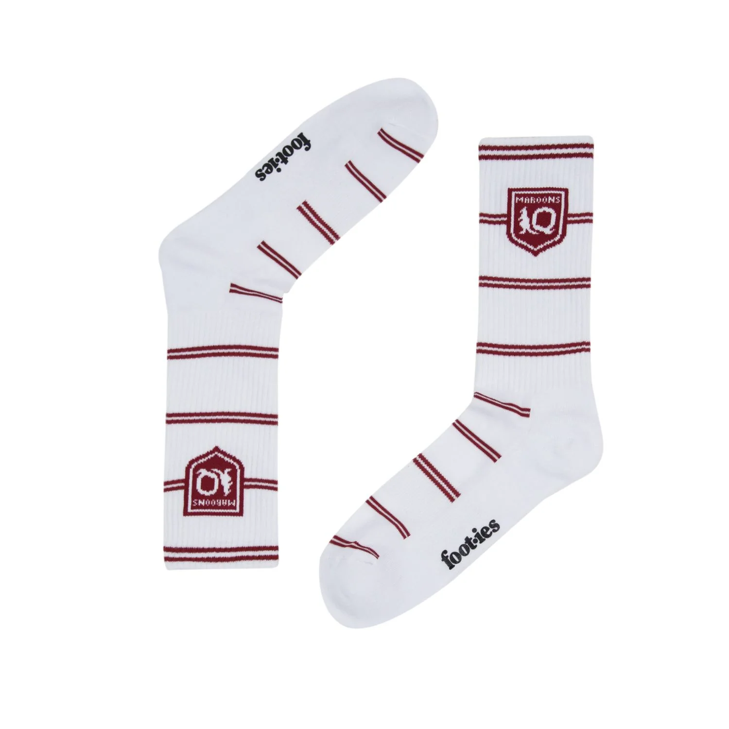 QLD Maroons Stripe Sneaker Socks 2 Pack - Image 3