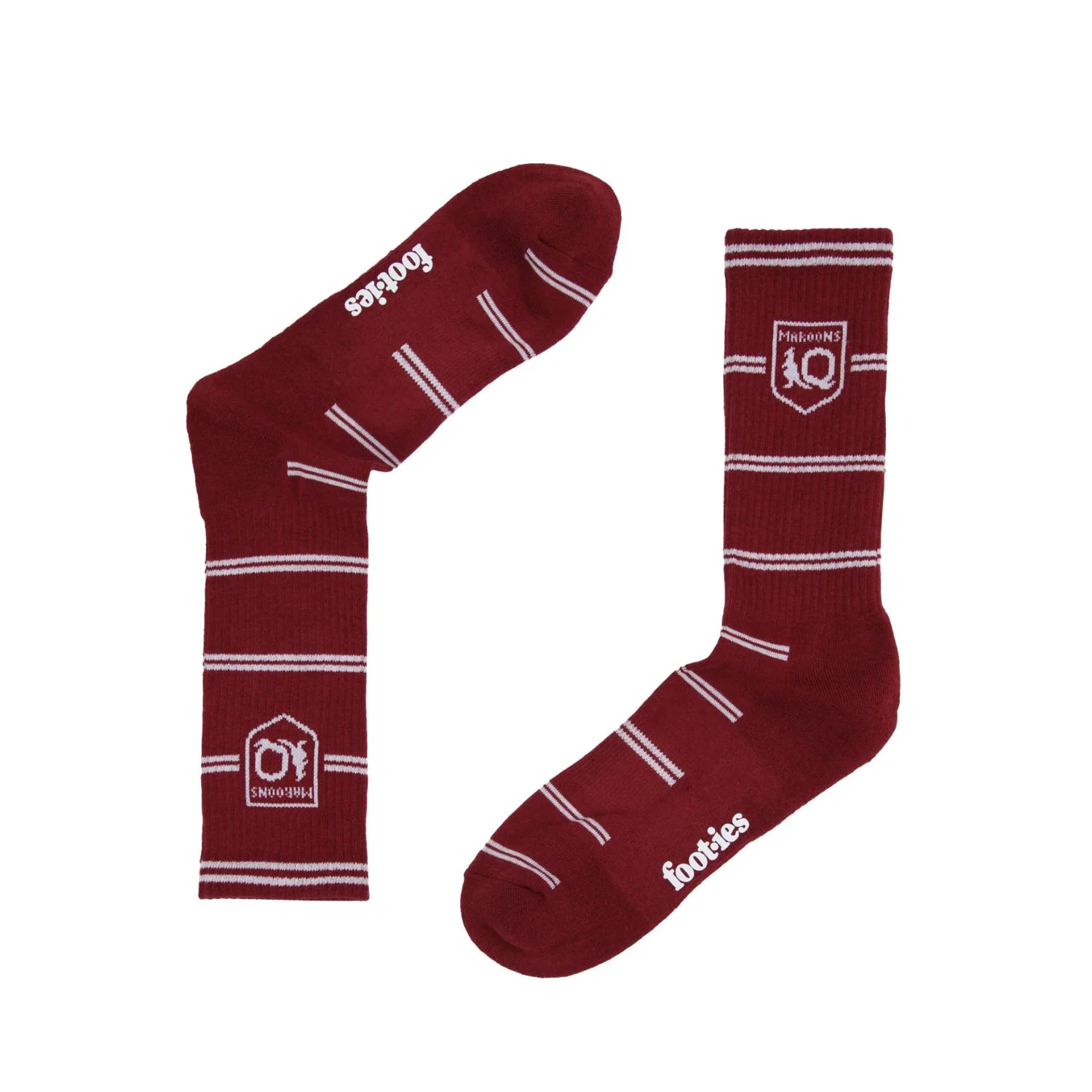 QLD Maroons Stripe Sneaker Socks 2 Pack - Image 4